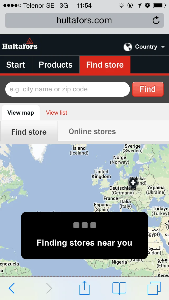 Hultafors’ website behaves as an app if used on a mobile.