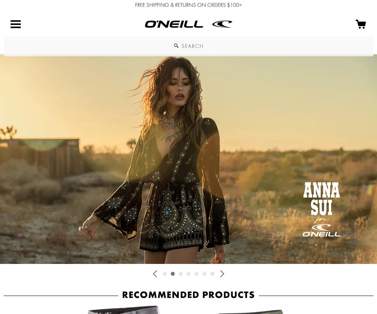 Layout for a medium-sized screen. Now with a hamburger-icon for the menu, and no arrows on the featured image itself.