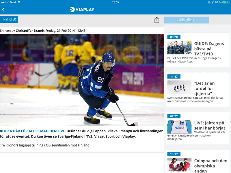Webblänken "Klicka här..." fungerar inte i iPad-appen där man återvunnit innehåll från sin webbplats.