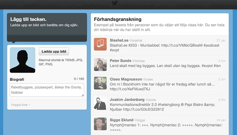 Det är lättare att uppmärksamma bilduppladdning än länken för att hoppa över det steget hos Twitter.
