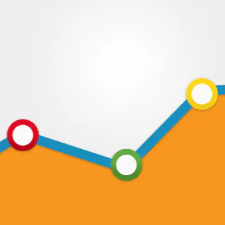 Graf med tre punkter. Gul mot vit bakgrund