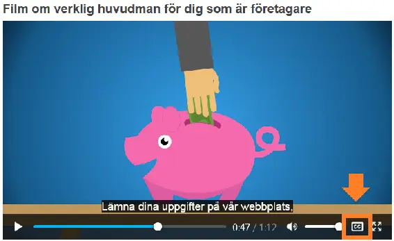 Figur 35 Textad video: Film om verklig huvudman för dig som är företagare.