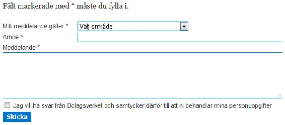 Figur 26 Formuläret Kontakta oss på bolagsverket.se
